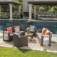 Noble House Nolan Brown 8-Piece Plastic Patio Conversation Set with Mix Beige Cushions