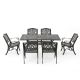 Noble House Sarasota Bronze 7-pc Aluminum Rectangular Outdoor Dining Set