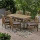 Noble House Sorrento Grey 7-pc Wood Rectangular Outdoor Dining Set with Dark Grey Cushions