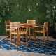 Noble House Stamford Teak Brown 5-Piece Wood Oval Bar Height Outdoor Dining Set