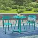 Noble House Teagan Matte Teal 3 pc Metal Outdoor Bistro Set