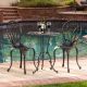 Noble House Thomas Dark Gold 3-pc Aluminum Round Outdoor Bistro Set