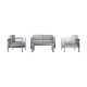 Noble House Valentina Silver 4-pc Aluminum Patio Conversation Set w/ Cast Silver Sunbrella Cushions