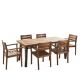 Noble House Veronica 7-Piece Teak Acacia Wood Rectangular Outdoor Dining Set