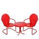 Northlight 3 pc. Retro Metal Tulip Chairs and Side Table Outdoor Set Red