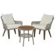 Gray 3-Piece Aluminum Outdoor Bistro Set with Beige Cushions