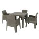 DUKAP LUCCA Grey 5-pc Plastic Outdoor Dining Set with Beige Cushions