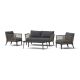 RST Brands Pathra 4-Pieces Wicker Patio Conversation Set w/ Black Olefin Cushions