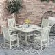WESTIN OUTDOOR Hayes 5-Piece Square HDPE Plastic Outdoor Dining Set with Arm Chairs in Sand