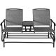 Costway 23.5 in. Gray 1-pc Metal Patio Conversation Seating Set (2-Person)
