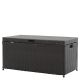 Jeco - Black Wicker Patio Furniture Storage Deck Box