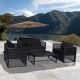 WESTIN OUTDOOR Leah 4-pc Wicker Patio Conversation Set with Black Cushions