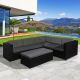 Westin Outdoor Kaison 4-pc Sectional Wicker Patio Conversation Set with Storage Ottoman with Gray Cushions