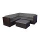 Westin Outdoor Kaison 6-Piece Modern Sectional Wicker Patio Conversation Set and Storage Ottoman w/ Gray Cushions
