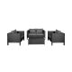 WESTIN OUTDOOR Judson 4-Piece Wicker Modern Contemporary Patio Conversation Set w/ Gray Cushions