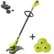 RYOBI ONE+ 18V 13 in. Cordless Battery Electric String Trimmer/Edger with Extra 3-Pack of Spools, 2.0 Ah Battery and Charger