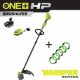 RYOBI ONE+ HP 18V Brushless Whisper Series String Trimmer w/ Extra 5-Pack Pre-Cut Spiral Line, 6.0Ah Battery & Charger
