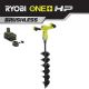 RYOBI ONE+ HP 18V Brushless Lithium-Ion Cordless Earth Auger w/ 6-in Bit and 4.0 Ah Battery and Charger Included