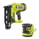 RYOBI ONE+ 18V 16-Gauge Cordless AirStrike Finish Nailer with Cordless 5 in. Random Orbit Sander (Tools Only)