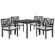Safavieh Del Mar Dark Slate Gray 5-pc Wood Outdoor Dining Set with Beige Cushions