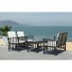 Safavieh Rocklin Black 4-pc Wood Patio Conversation Set with White Cushions