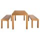 Safavieh Dario Natural Brown 3-pc Wood Outdoor Dining Set