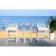 Safavieh Pate Grey Wash 3-pc Wood Outdoor Bistro Set with White Cushions