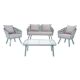 Jorda Gray 4-Piece Wicker Patio Conversation Set with Gray Cushions