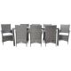 SAFAVIEH Hailee Gray/Brown 9-Piece Wicker Outdoor Patio Dining Set w/ White Cushions