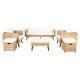 SAFAVIEH Presla Natural 6-Piece Wicker Patio Conversation Set w/ White Cushions