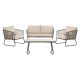 Safavieh Benjin Gray 4-pc Wicker Patio Conversation Set with Beige Cushions