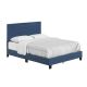 Rest Rite Lorna Blue Faux Leather King Upholstered Platform Bed Frame