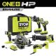 RYOBI ONE+ HP 18V Brushless Cordless 6-Tool Combo Kit with 4.0 Ah and 2.0 Ah HIGH PERFORMANCE Batteries, Charger, and Bag