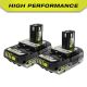 RYOBI ONE+ 18V HIGH PERFORMANCE Lithium-Ion 2.0 Ah Compact Battery (2-pk)