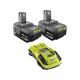 RYOBI 18V Lithium-Ion 4.0 Ah Battery (2-Pack) with 18V Charger Kit