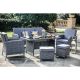 Patio Festival 6-pc Wicker Patio Conversation Seating Set with Blue Cushion