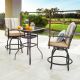 Patio Festival 3-pc Metal Outdoor Bistro Set with Beige Cushions
