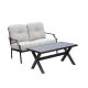 Patio Festival 2-pc Metal Patio Deep Seating Set with Beige Cushions - PF19003-W