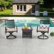 Patio Festival 3-Piece Metal Patio Conversation Set with Beige Cushions PF19268-270-W