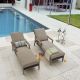 Patio Festival Thermal Transfer 2-Piece Wicker Patio Conversation Set w/ Khaki Cushions