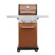 Permasteel 2-Burner Pedestal Propane Gas Grill in Copper w/ Folding Side Shelves