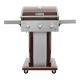 PERMASTEEL 3-Burner Pedestal Propane Gas Grill in Mocha w/ Folding Side Shelves
