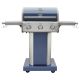 KENMORE 3-Burner Propane Gas Pedestal Grill with Foldable Side Shelves-Azure