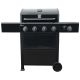 Kenmore 4-Burner Side Burner Open Cart Propane Gas Grill All in Black w/ Red Line