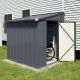 VEIKOUS 4 ft. W x 6 ft. D Metal Storage Lean-to Shed 24 sq. ft. in Grey