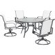 Hanover Phoenix 5 pc Aluminum Outdoor Dining Set in White