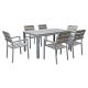 CorLiving Gallant 7-pc. Sun Bleached Grey Outdoor High Density Polyethylene Dining Set