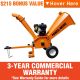Power King 4 in. 9.5 HP Gas Powered Commercial Chipper Shredder Kit w/ Removable Tow Hitch Bar and Wheel Extension Set