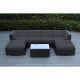 Ohana Depot Ohana Black 7-pc Wicker Patio Seating Set w/ Supercrylic Gray Cushions