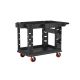 Suncast Commercial Heavy-Duty 26.5 inch 2-Shelf Utility Cart in Black